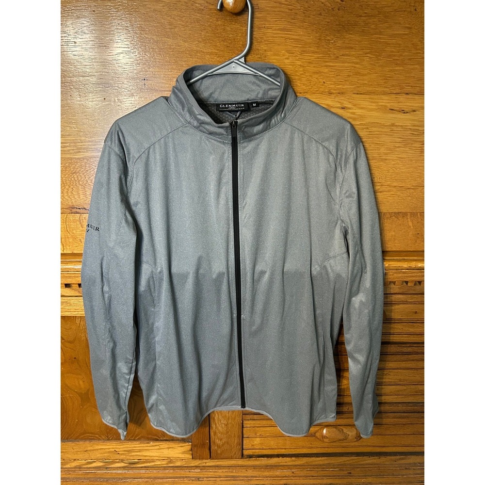Glenmuir 1891 Mens Showerproof Storm Bloc Jacket Grey Full Zip Golf Performance